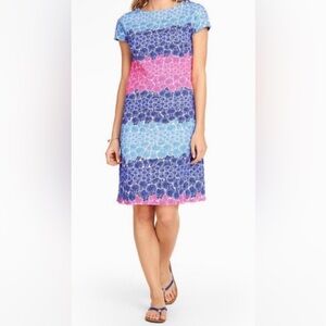 Talbots Cotton Sheath Dress Seashell Pattern Vacation  Casual   Sz M.   EUC!